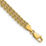 14k Wide Triple Strand Rope Bracelet