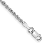 14K White Gold Diamond-cut Rope with Lobster Clasp Chain