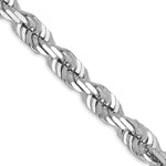 14K White Gold Diamond-cut Rope with Lobster Clasp Chain