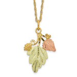 10k and 12k Tri-color Black Hills Gold Grapes and Leaves 14k Gold-filled Chain Necklace