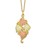 10k and 12k Tri-color Black Hills Gold Grapes and Leaves 14k Gold-filled Chain Necklace