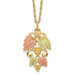 10k and 12k Tri-color Black Hills Gold Grapes and Leaves 14k Gold-filled Chain Necklace
