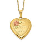 10k and 12k Tri-color Black Hills Gold I LOVE YOU with Rose Heart Locket 14k Gold-filled Chain Necklace