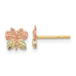 10k Tri-Color Black Hills Gold Butterfly Earrings