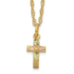10k Tri-Color Black Hills Gold Cross Necklace