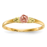 10k and 12k Tri-color Black Hills Gold Rose and Leaves Ring