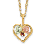 10k Tri-Color Black Hills Gold Heart Garnet Necklace