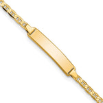 10k Solid Chain/Solid Plate Flat Anchor Link 20x Plate ID Bracelet