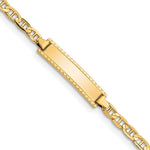 10k Polished Solid Chain/Solid Plate Anchor Link 20x Plate ID Bracelet