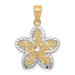 10K w/Rhodium Filigree Flower Charm