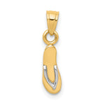 10K w/Rhodium 3D Flip Flop Charm