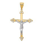 10K w/ Rhodium CZ Crucifix Pendant