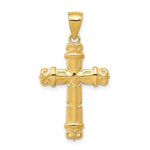 10k Fleur de Lis Cross Pendant