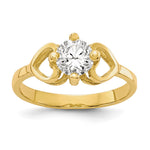 10k Polished CZ Hearts Size 1 Ring