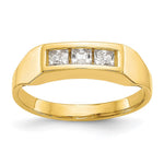 10k Polished 3-Stone CZ Size 3 Channel Ring
