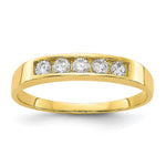 10k Polished 5-Stone CZ Size 3 Channel Ring