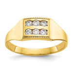 10k Polished 2-Row CZ Size 3 Ring