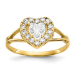 10k CZ Heart Halo Ring