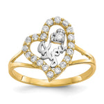 10K and White Rhodium I Heart YOU CZ Heart Ring