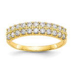 10k Fancy 2-Row Clear CZ Ring