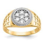 10K w/Rhodium Men'S CZ Cluster Ring