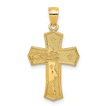 10K Passion Cross with Jesus Face Reversible Pendant