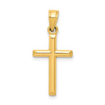 10k Polished Solid Cross Pendant