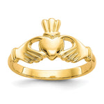 10k Polished Ladies Claddagh Ring