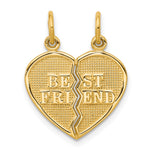 10K BEST FRIEND 2-Piece Break-Apart Heart Charm