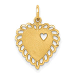 10k Scalloped Border with Tiny Heart Cut-out Heart Charm