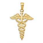10k Large Caduceus Pendant