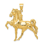 10k Large Solid Polished Open-Backed Horse Pendant
