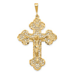 10K Large Filigree Budded Crucifix Pendant
