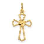 10k Diamond-cut Cross Charm