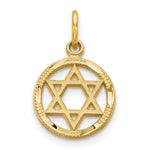 10K Star Of David in Circle Charm