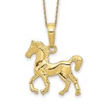 10k Standing Horse Necklace