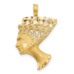 10K Satin Diamond-cut Nefertiti Pendant