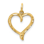 10k Cut-out Heart Charm