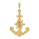 10k Large Moveable Ships Wheel on Anchor Pendant