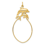 10k Double Dolphin Charm Holder