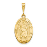 10K Large Oval St. Christopher Medal Pendant