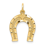 10k Diamond-cut Horseshoe Charm