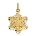 10k Solid Satin Diamond-cut Snowflake Charm