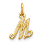 10k Small Script Initial M Charm