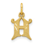 10k Small Diamond-cut Initial H Charm