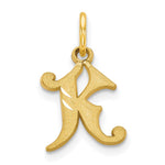 10k Small Diamond-cut Initial K Charm