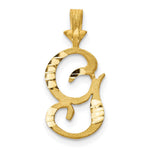 10k Satin Diamond-cut Initial G Pendant