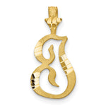 10k Satin Diamond-cut Initial I Pendant