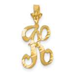 10k Satin Diamond-cut Initial K Pendant