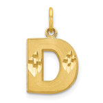 10K Satin Diamond-cut Block Initial D Charm